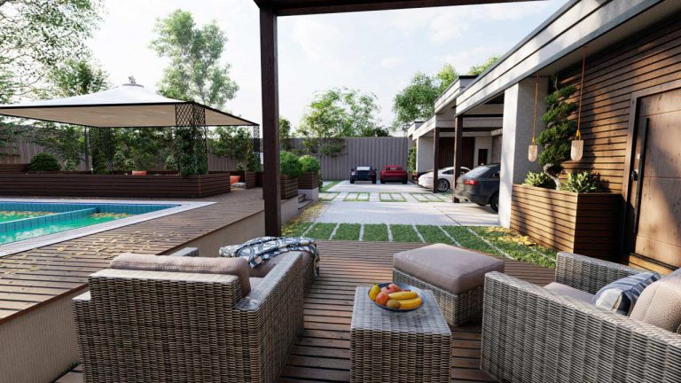 طراحی سازه چادری محوطه ویلا