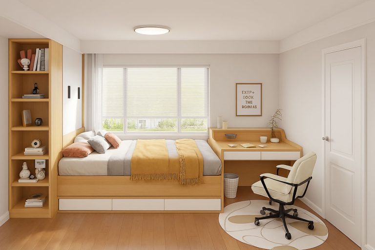 طراحی اتاق خواب پروژه مهرشهر کرج