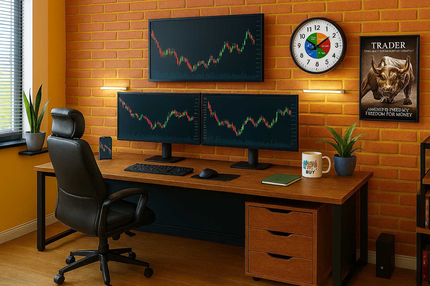 طراحی دکوراسیون اتاق تریدر