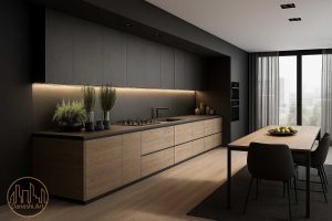 آشپزخانه آپارتمان سعادت آباد