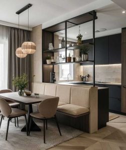 استفاده از تمام فضای آشپزخانه با مبلمان
