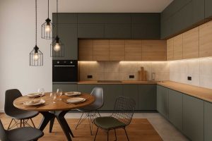 طراحی آشپزخانه با میز غذاخوری