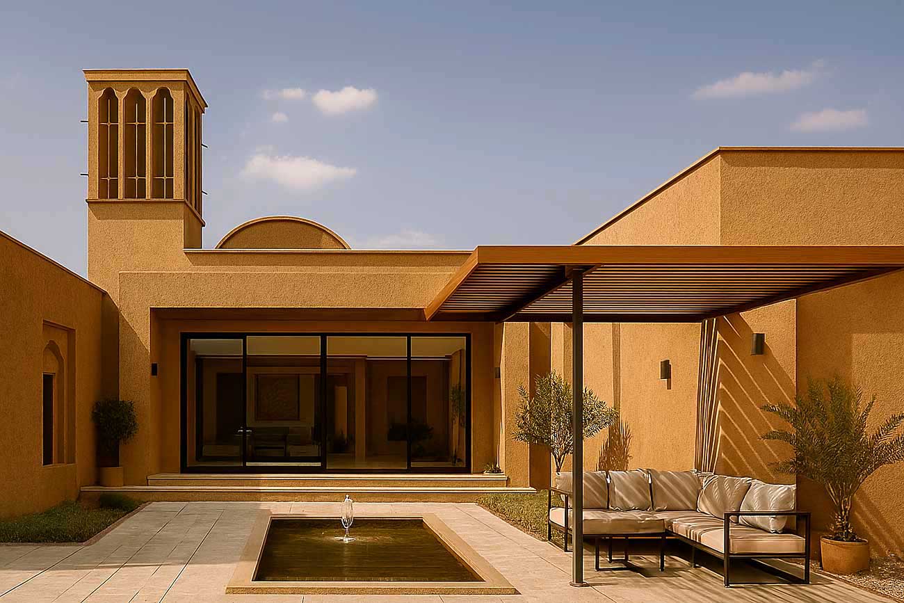 طراحی ویلا سبک سنتی و مدرن در یزد