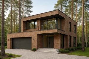 طراحی ویلا مدرن زیبا با آجر