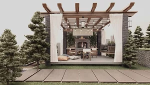 طراحی آلاچیق رو بسته